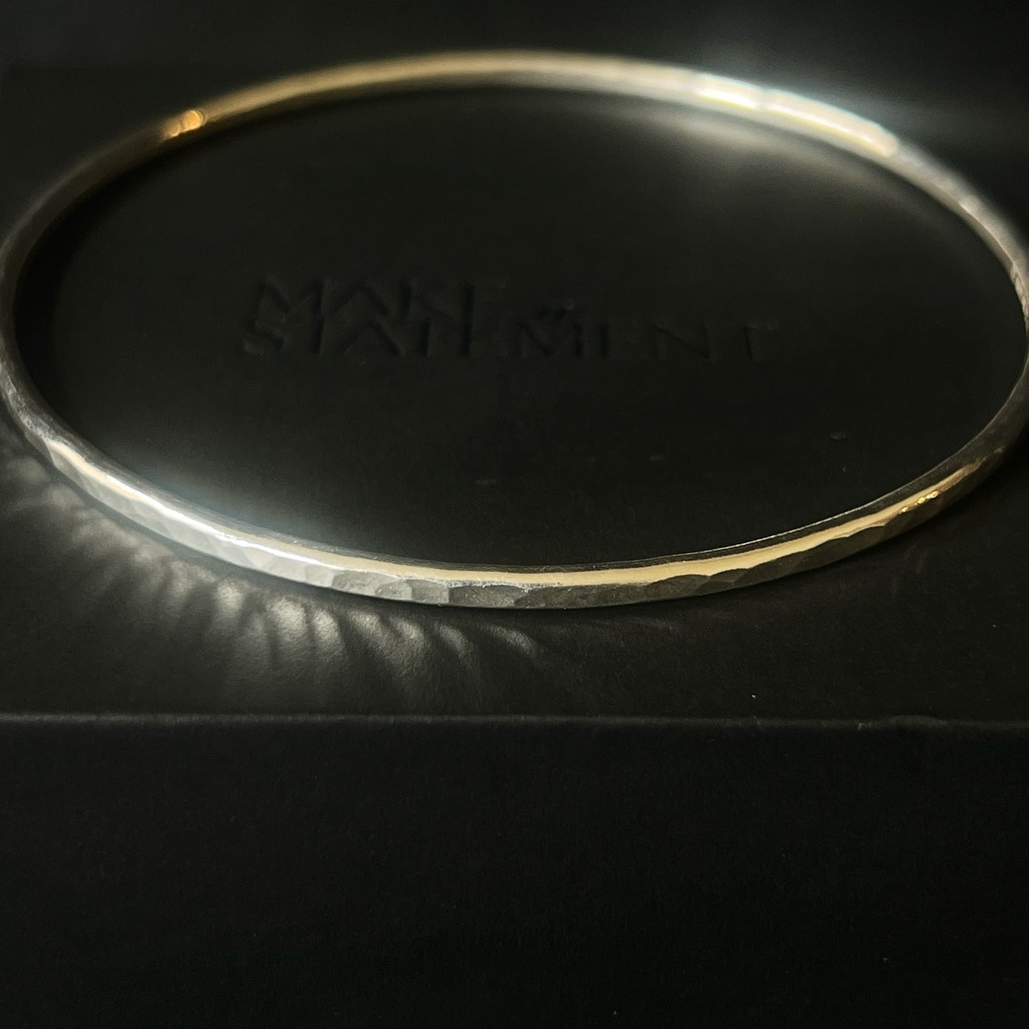 Skinny Hammered Bangle - Size L