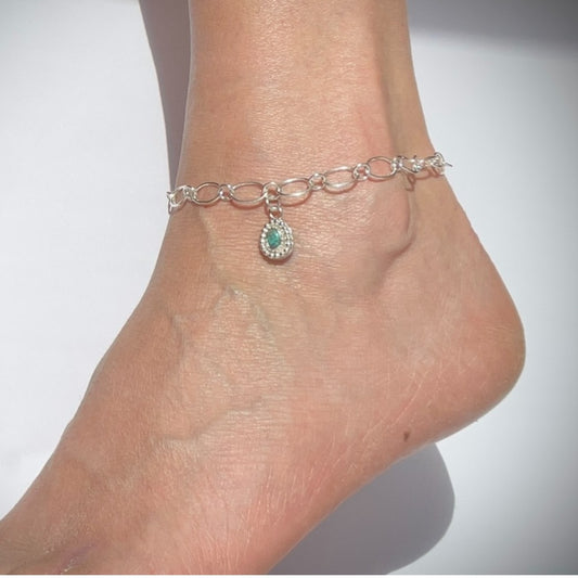 Turquoise Sterling Silver Anklet