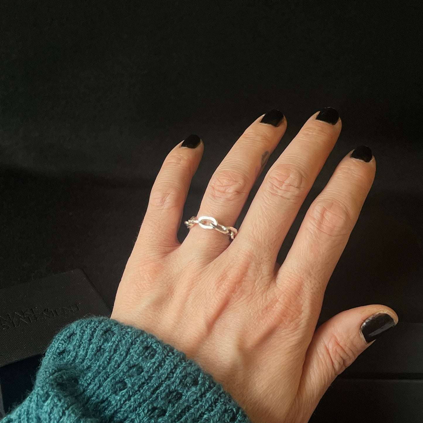 Sterling Silver Paperclip Chain Ring - Size N