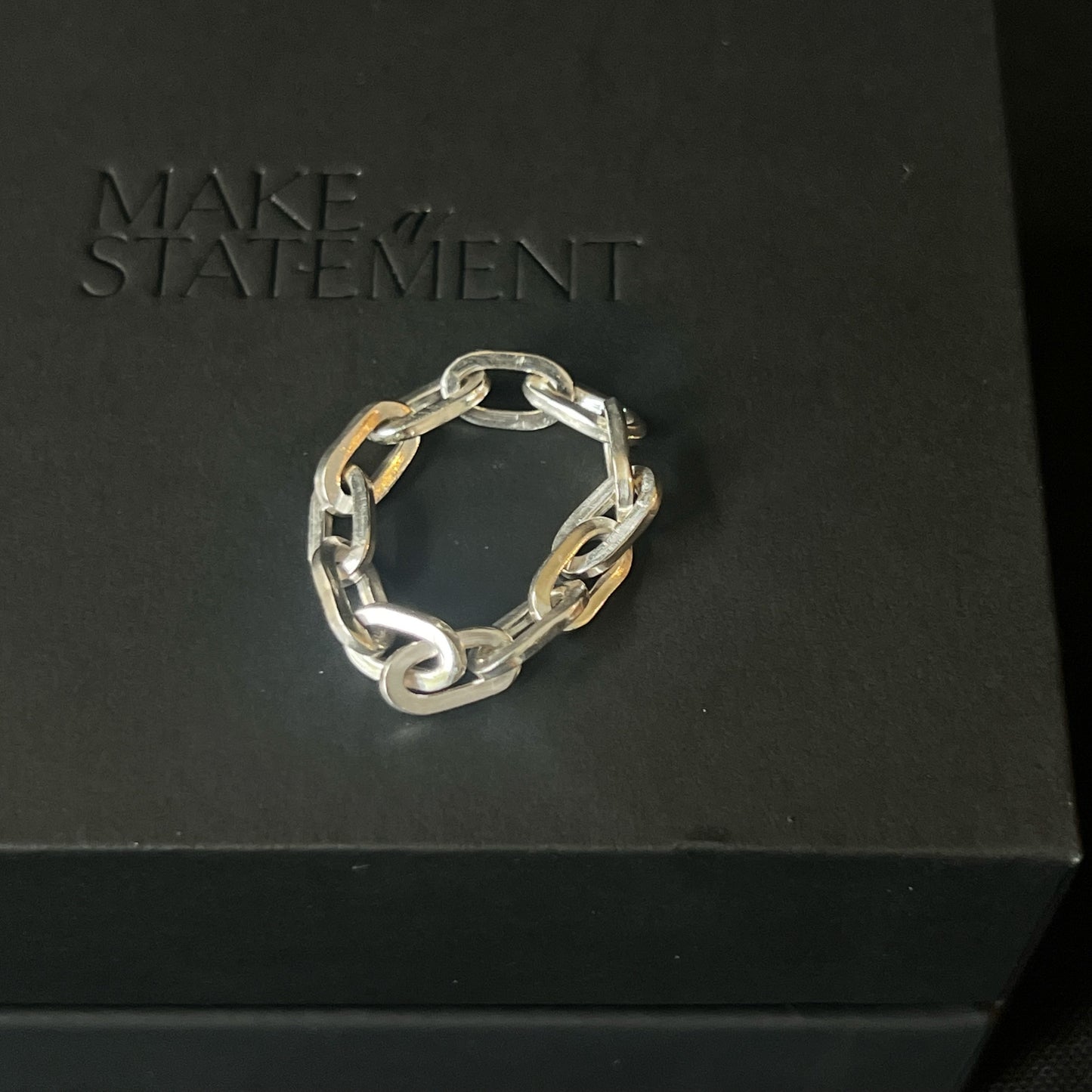 Sterling Silver Paperclip Chain Ring - Size N