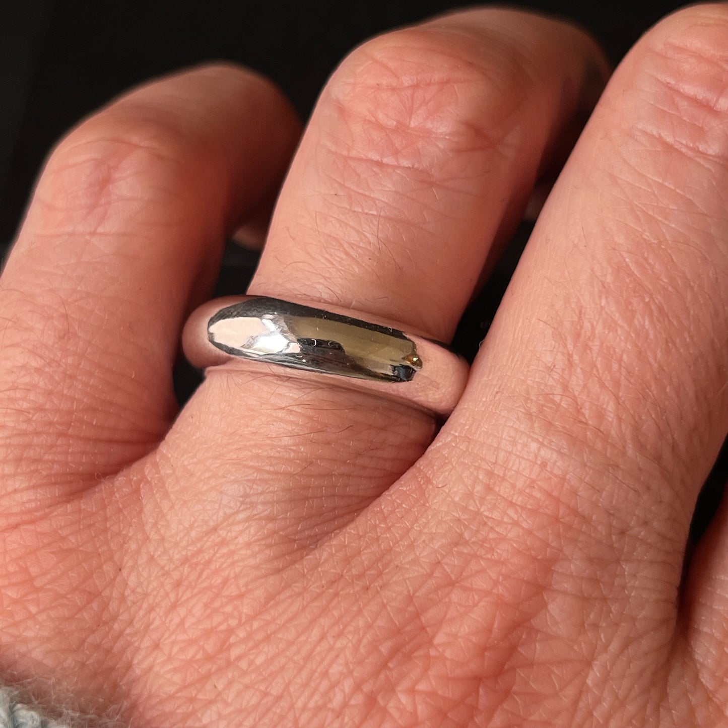 Chunky Sterling Silver Ring - Size Q